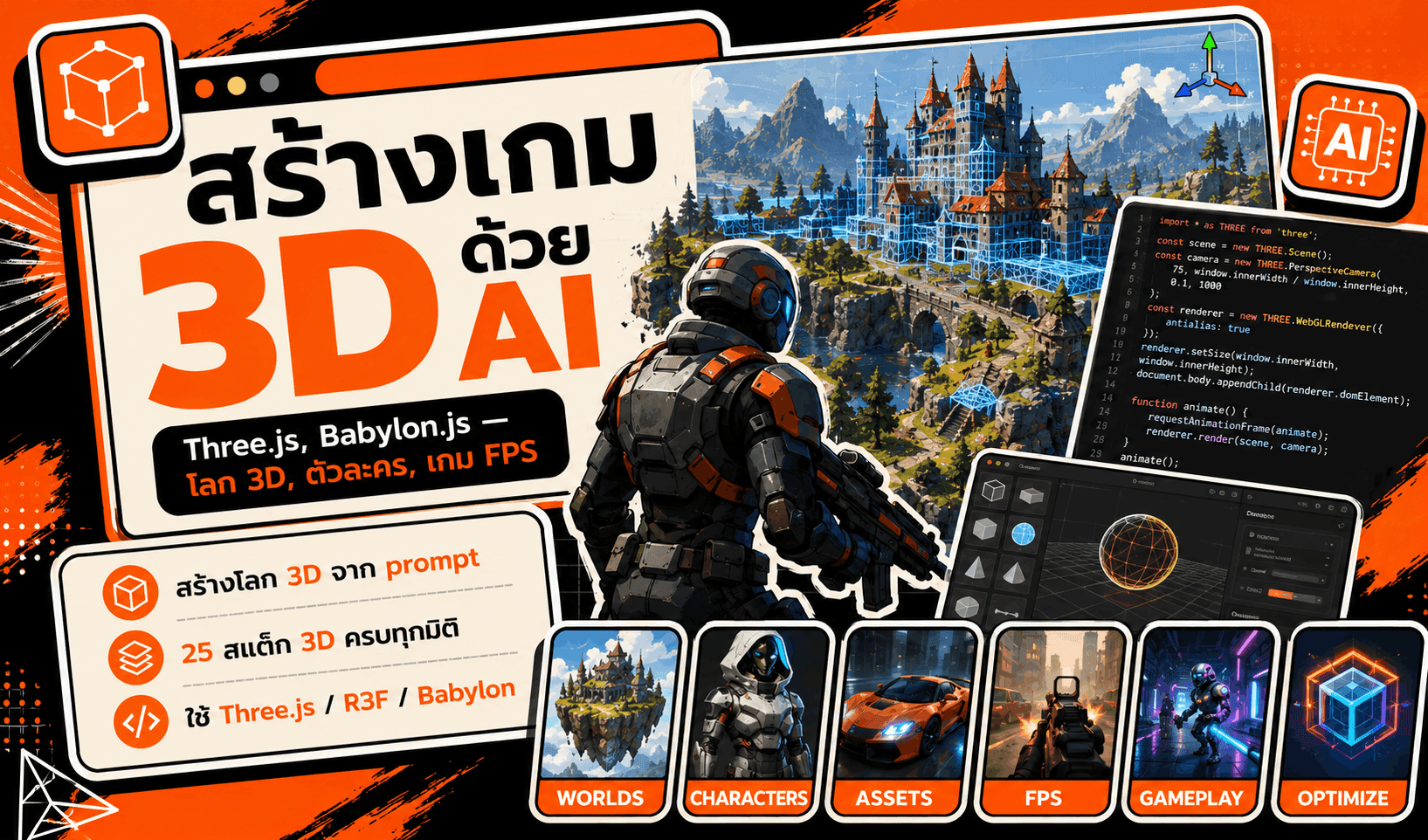สร้างเกม 3D ด้วย AI