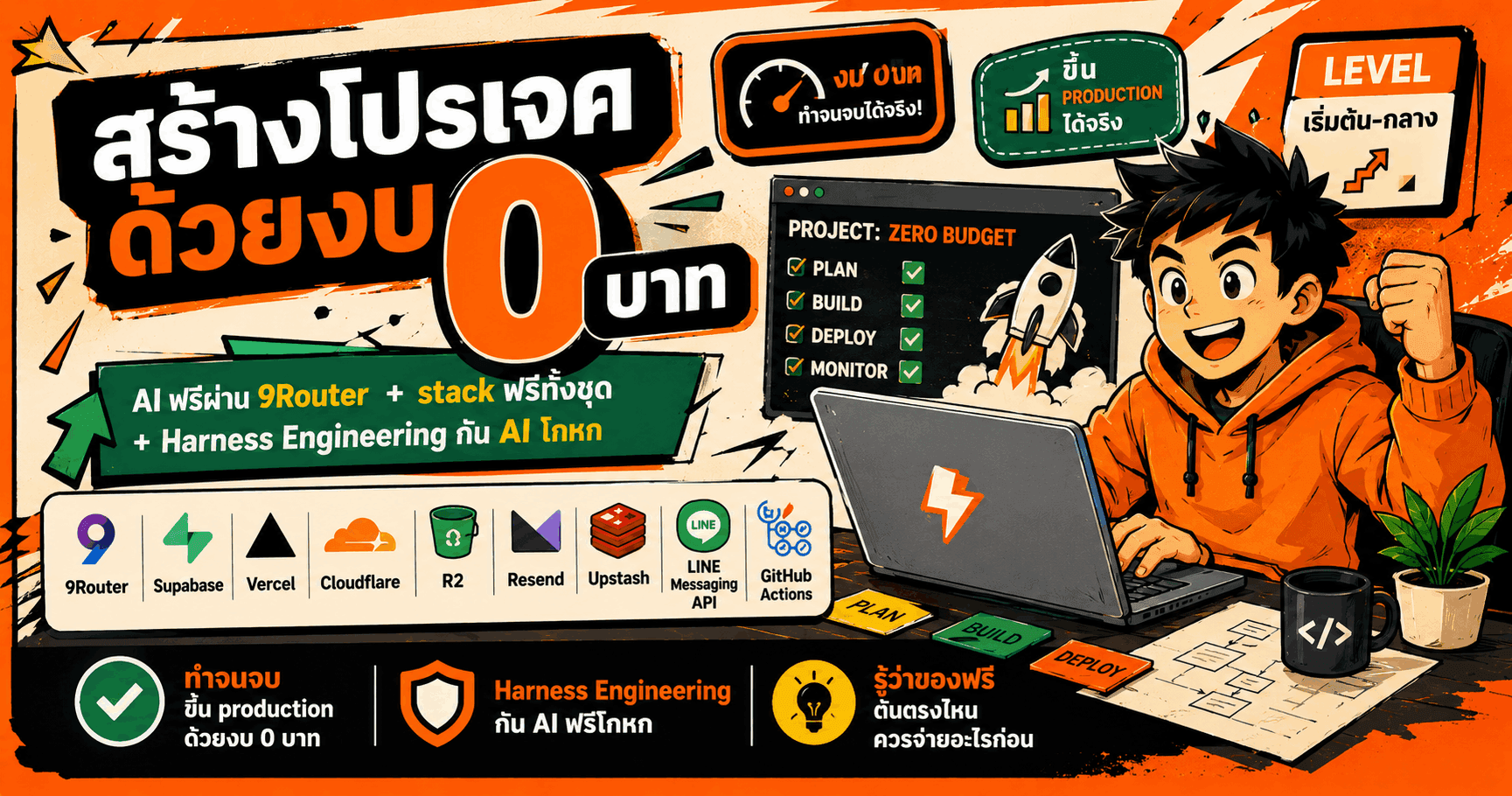 สร้างโปรเจคด้วยงบ 0 บาท