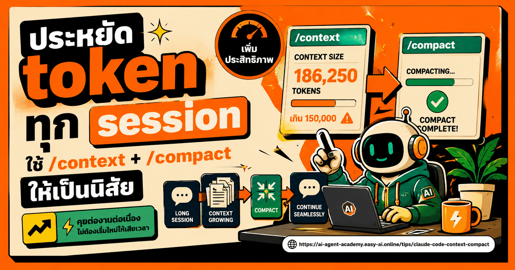 ประหยัด token ทุก session — ใช้ /context + /compact ให้เป็นนิสัย